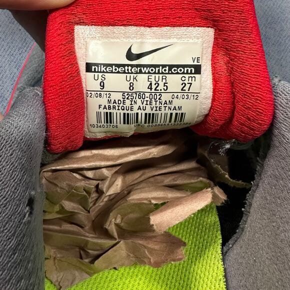 Nike Dual Fusion Run 2 Gray/ Yellow Neon Running Shoes - Men’s Size 9 - Picture 7 of 7